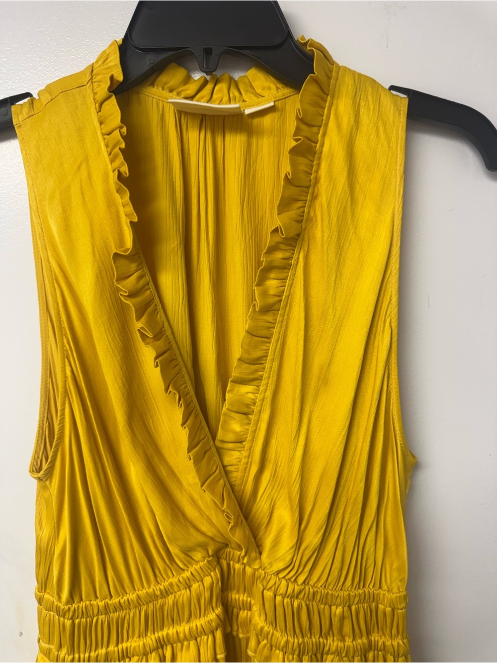 Anthropologie Maeve La Habana Dress M Yellow Ruffle Sleeveless Euro Summer Boho - Picture 6 of 11